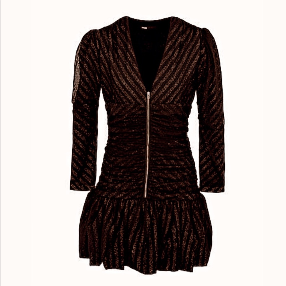 Maje Robe Rayures Lurex Dress